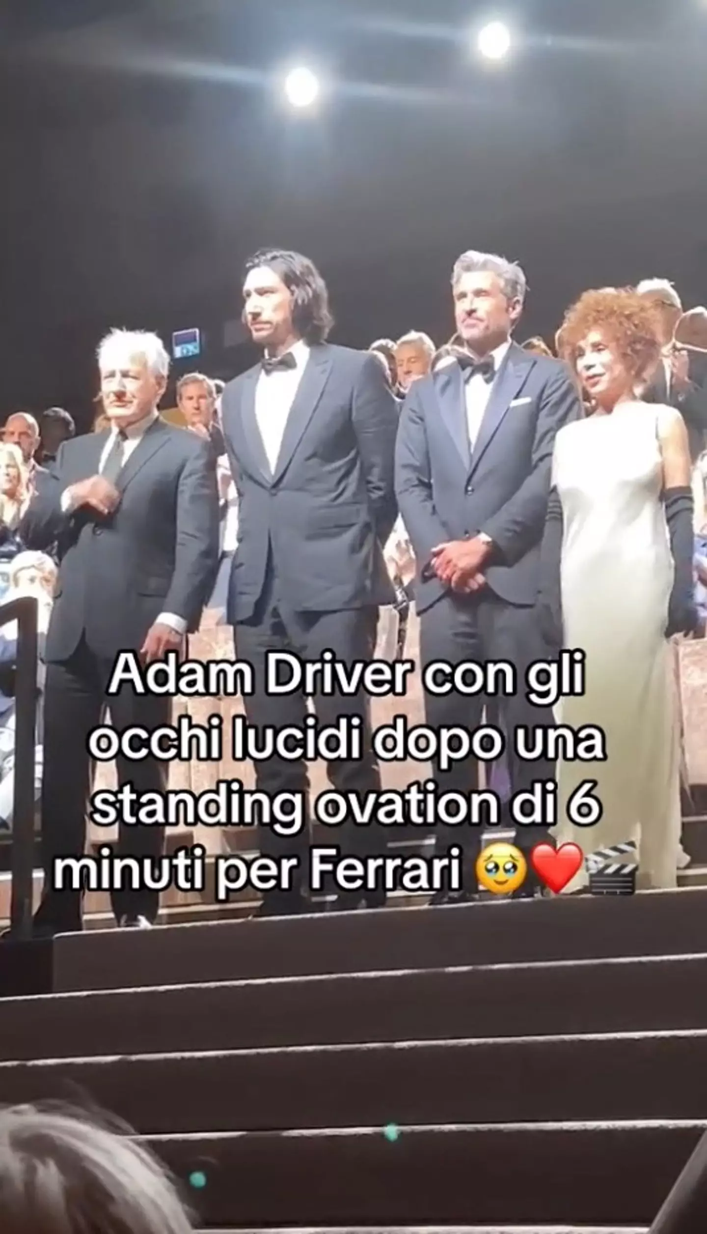 Driver got a 7-minute standing ovation at Venice Film Festival for his portrayal of Enzo Ferrari in Ferrari.