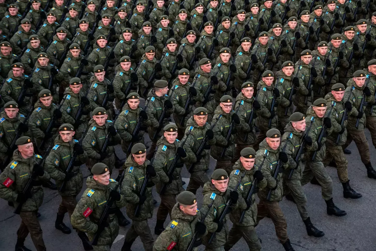 Russian soldiers are preparing to celebrate Victory Day in Ukraine.
