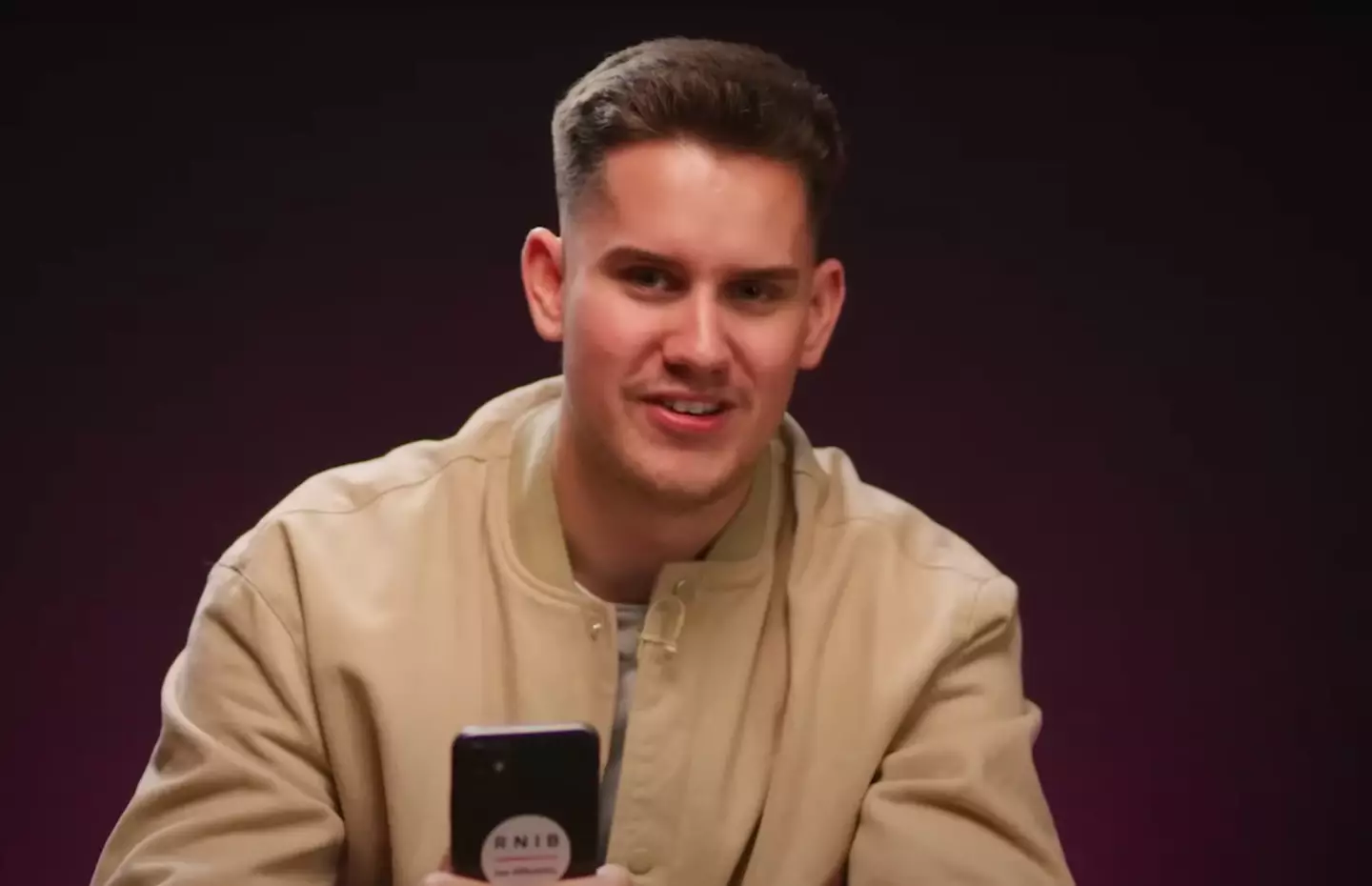 Toby says that he still has his memories when he was growing up and sighted (YouTube/LADbible)