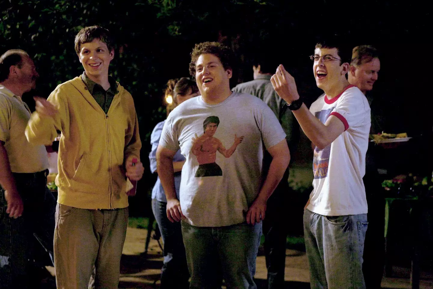 One of Super Bad’s most hilarious skits was actually conjured up by Rogen’s mum, Sandy Rogen.