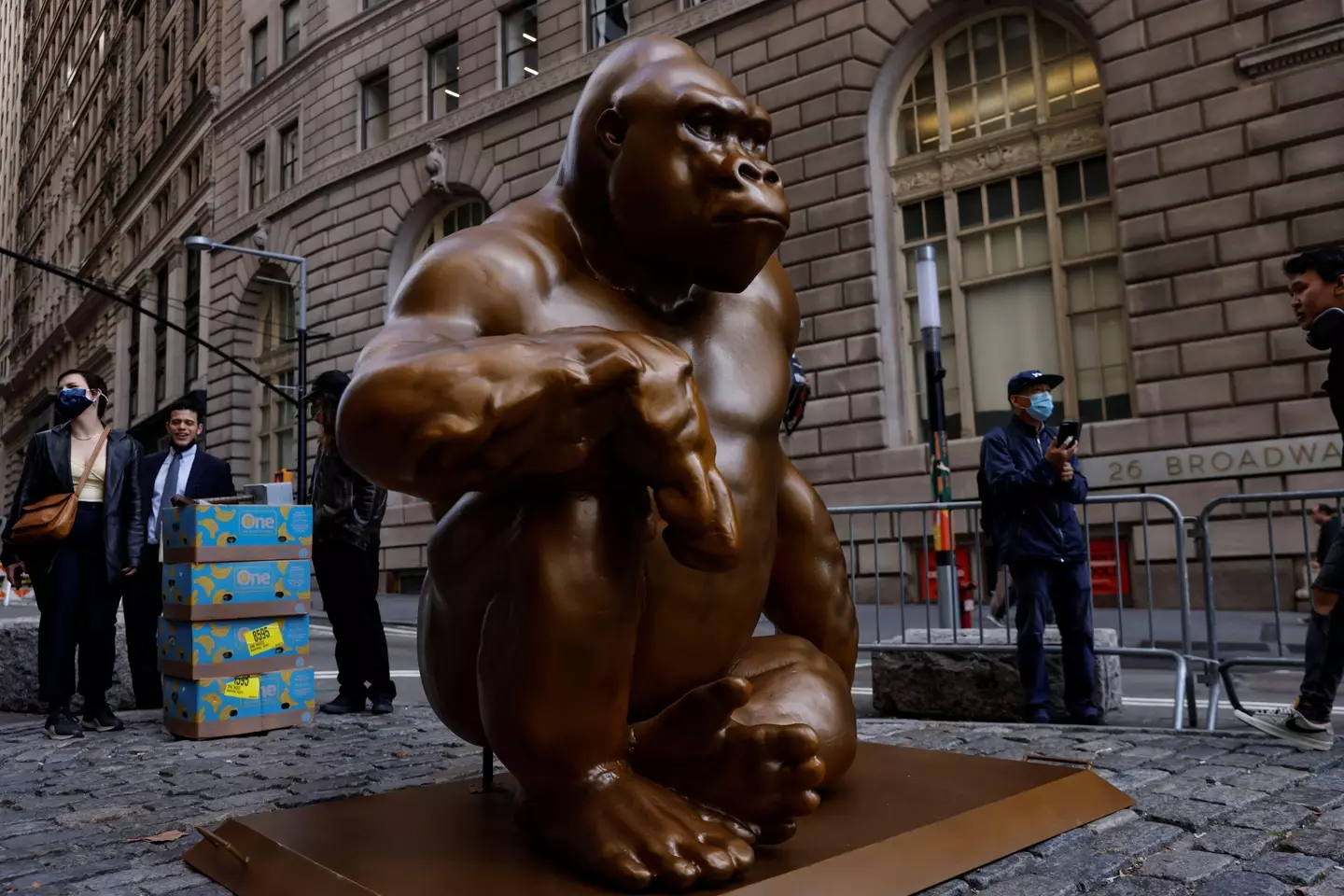 Harambe lives on in our memories, and this giant gold statue.