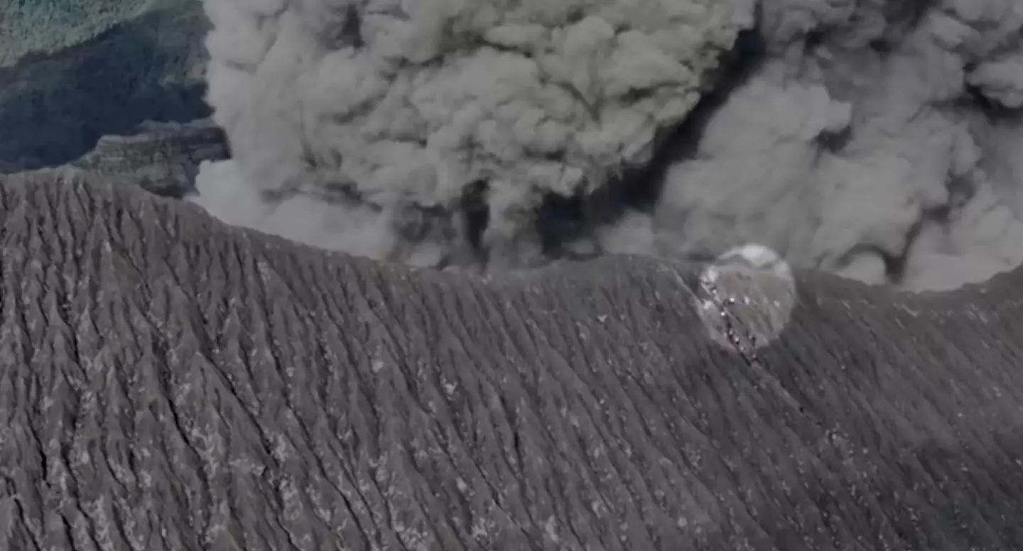 A group of hikers had to run for their lives when Mount Dukono erupted in August (X)