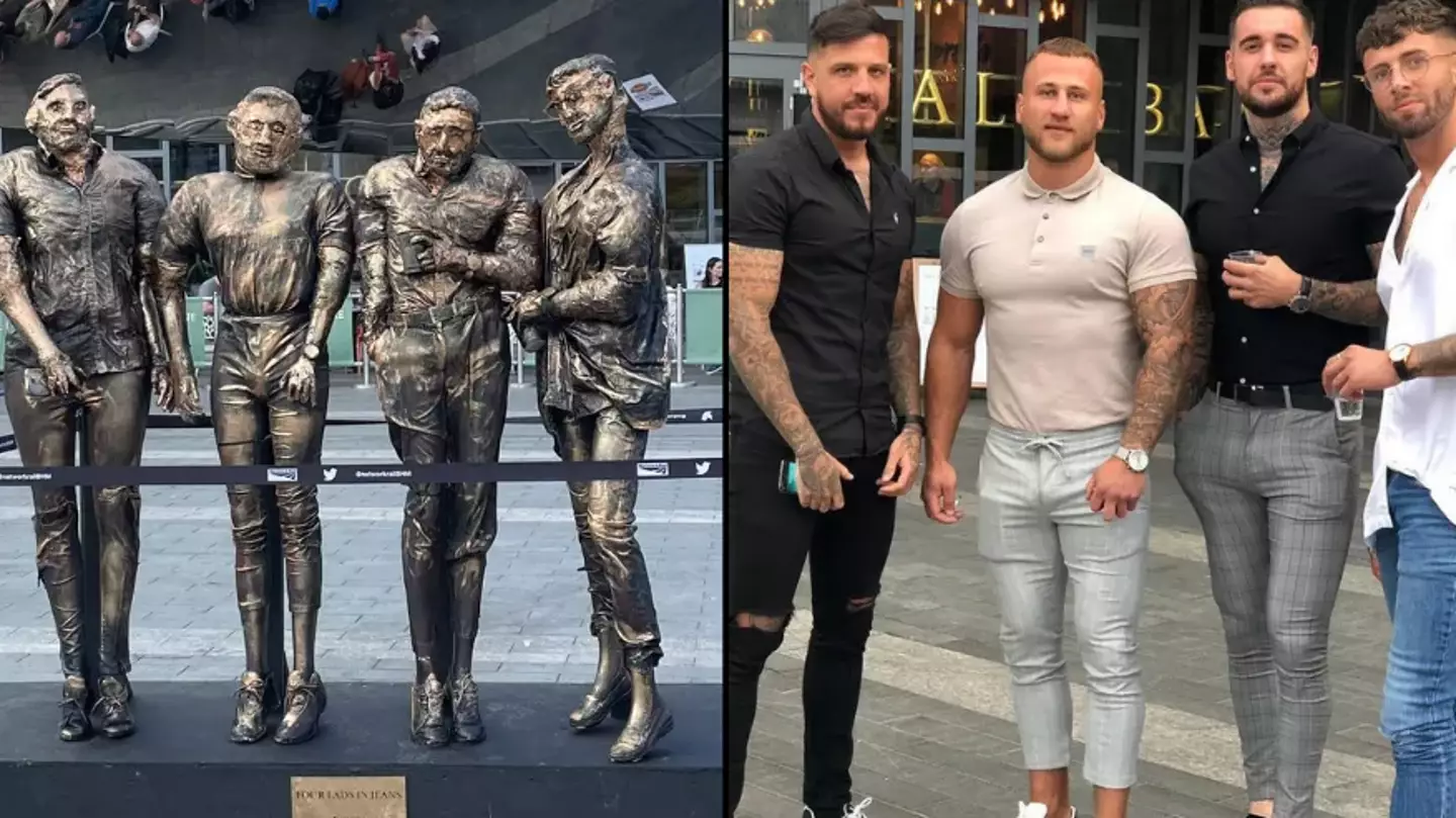 Four lads in jeans statue has been revealed in Birmingham