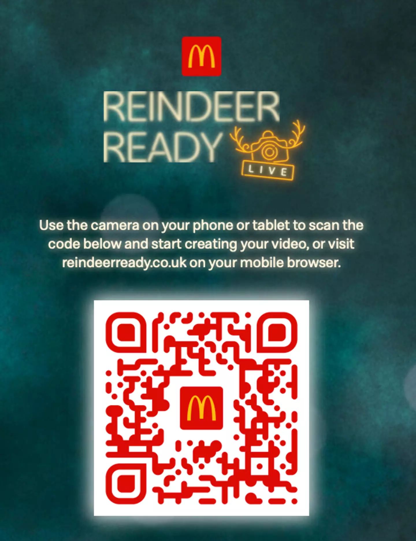 You can access Reindeer Ready Live via this QR code (McDonald's)