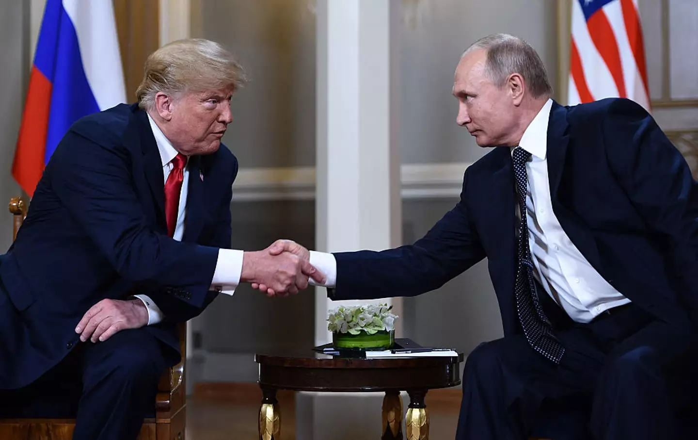 Donald Trump and Vladimir Putin pictured together in Helsinki, back in 2018 (BRENDAN SMIALOWSKI/AFP via Getty Images)