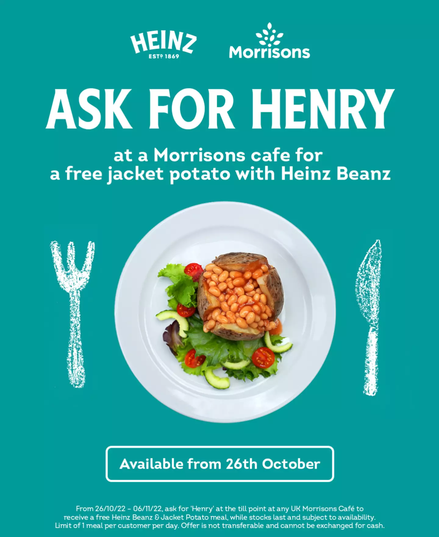 The offer is on between 26 October to 6 November.