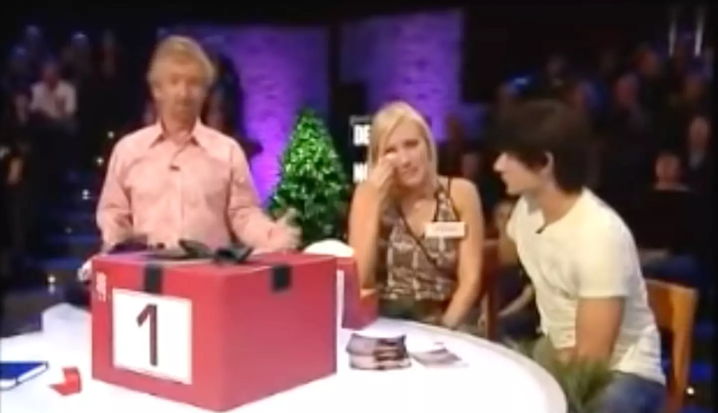 The contestant was left in floods of tears when she found out what was in her box.