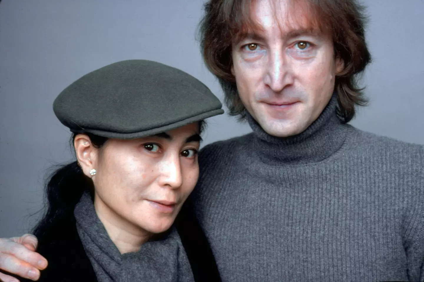 Lennon and his wife, Yoko Ono, a month before his death. (Jack Mitchell/Getty Images)