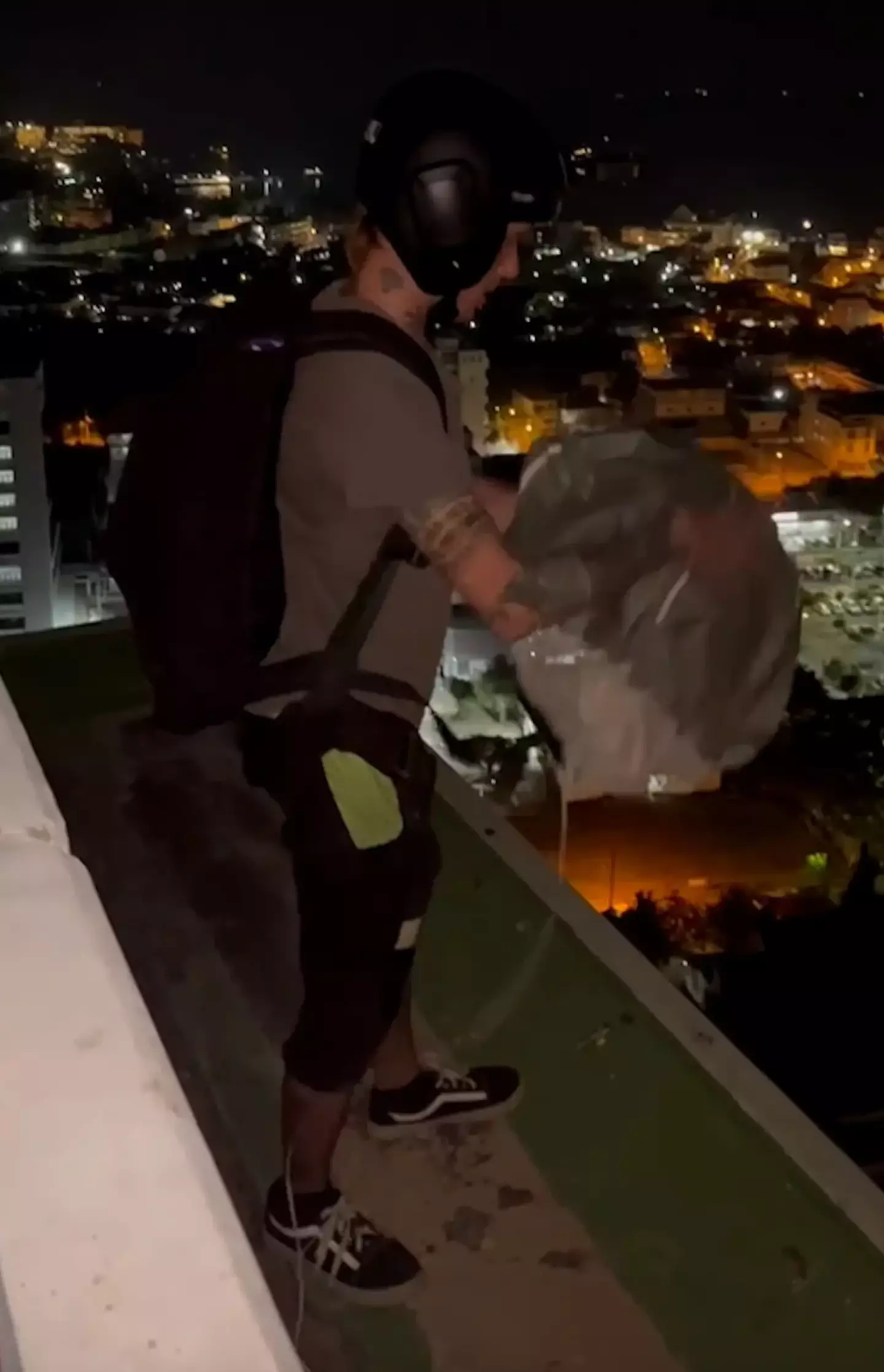 The base jumper had jumped 29 storeys off an apartment block in Thailand.