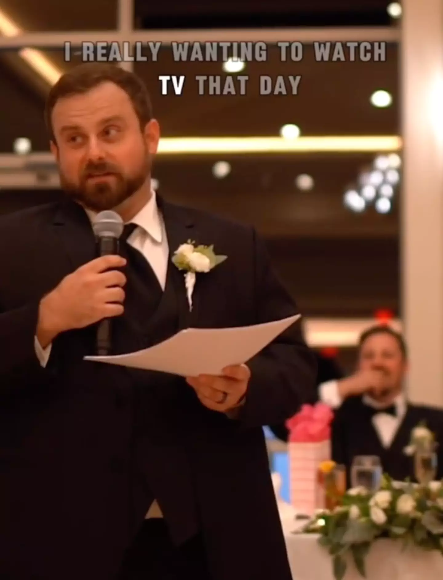 The best man left wedding guests in tears with a shock confession during his speech.