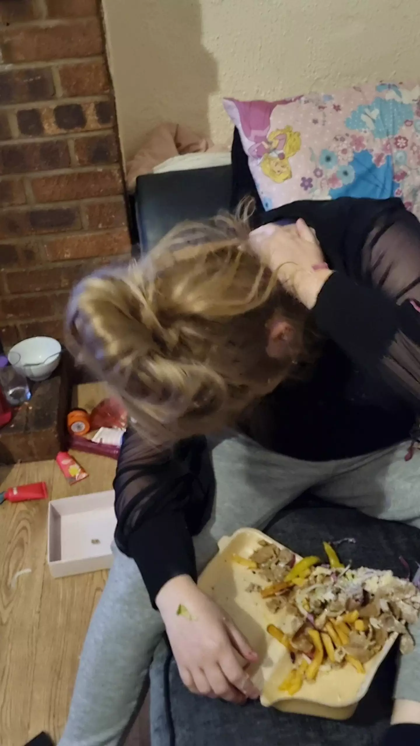 Jamie still tried to eat the kebab afterwards.