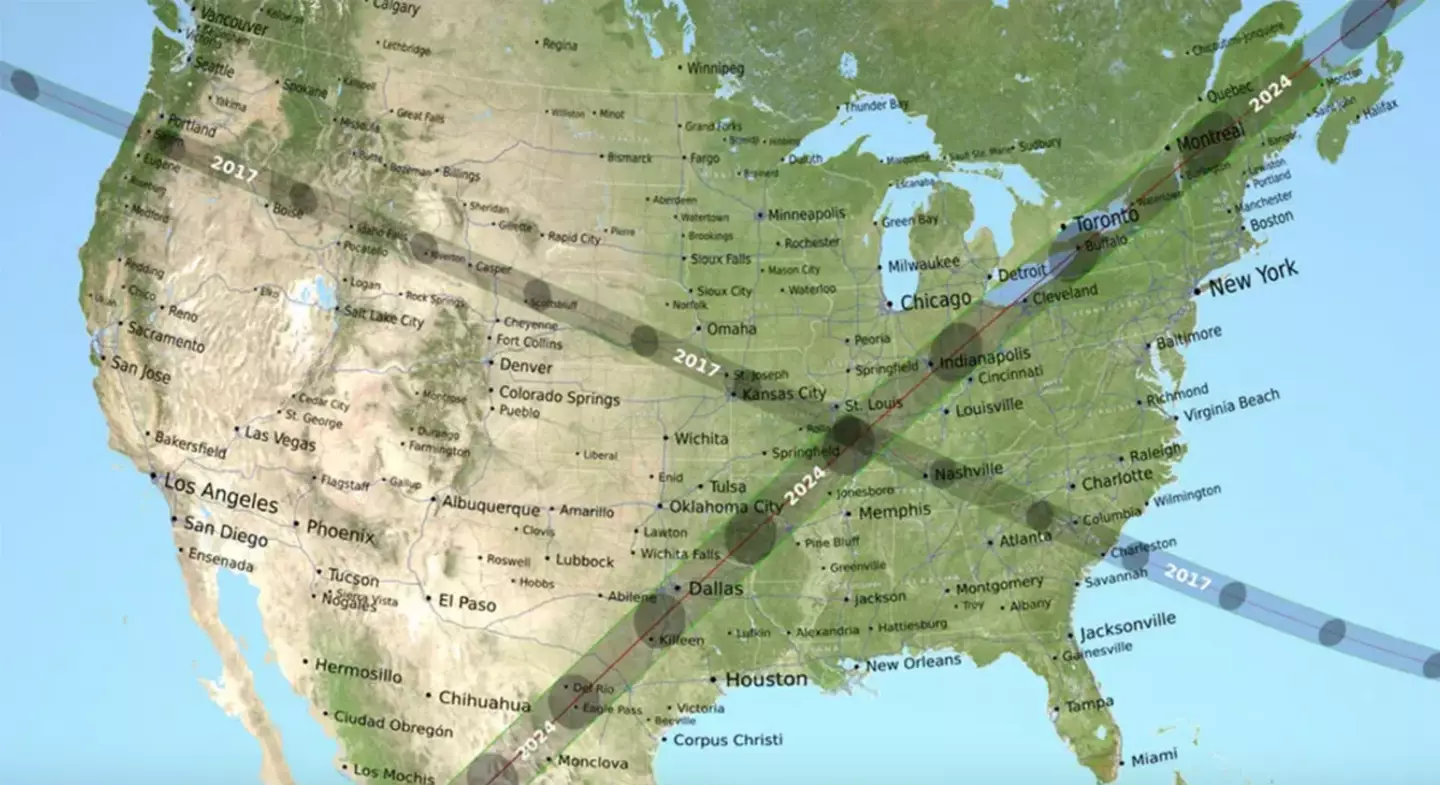 A conspiracy theorist believes the the crossing paths of two total solar eclipses from 2017 and next week will cause a 'massive human sacrifice.'