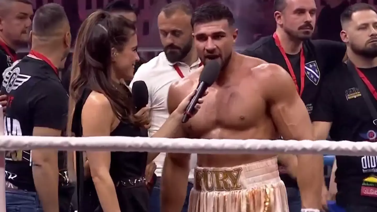 Tommy Fury calls out Jake Paul in sweary interview after his comeback boxing win last night