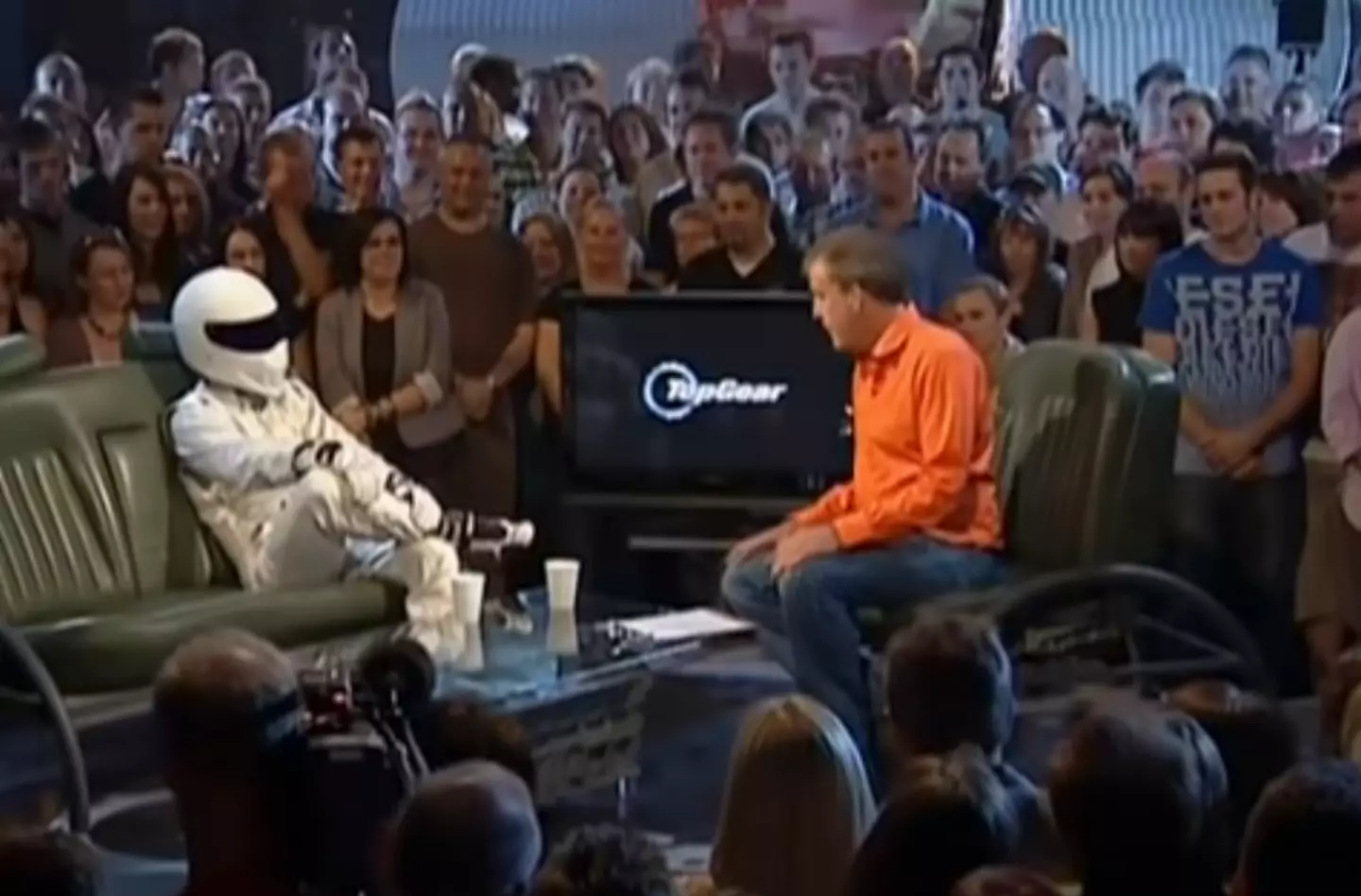 Moments before Schumacher was unmasked as The Stig (BBC)