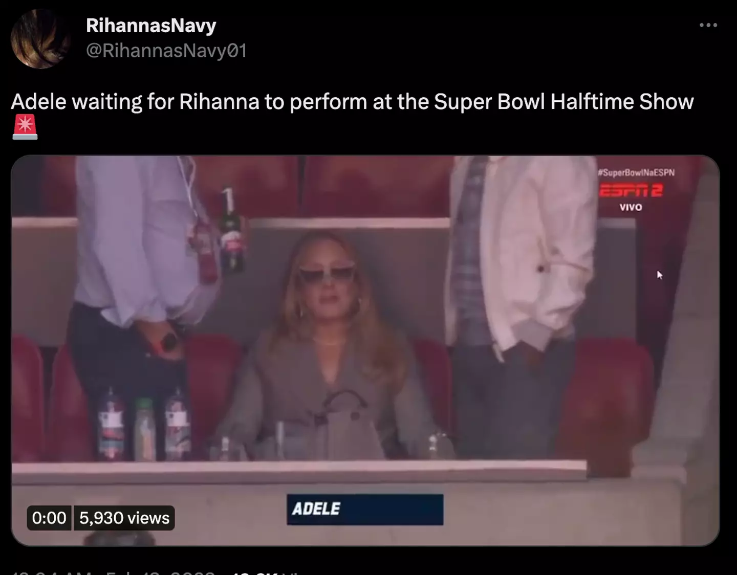 Fans have noticed Adele waiting in the crowd.