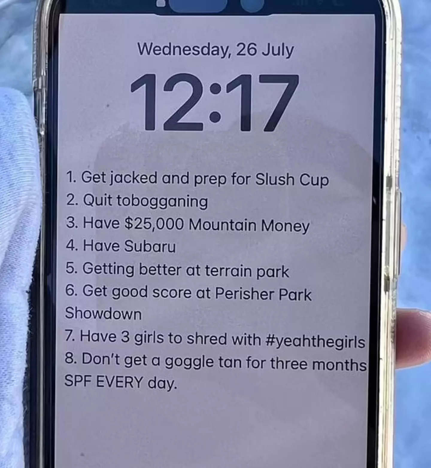 Staff at Perisher Ski Resort trolled the man by creating their own list.