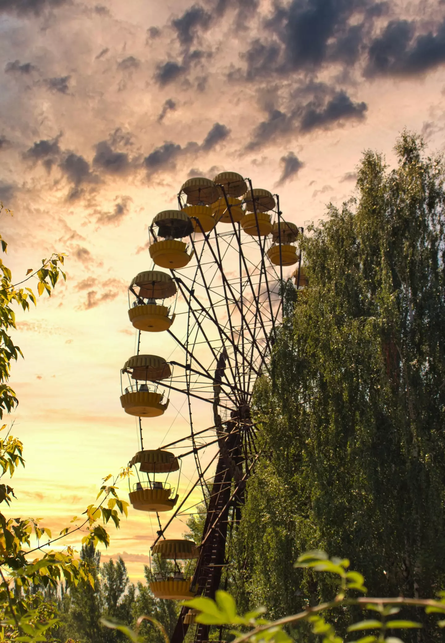 Pripyat's ferris wheel is a notorious landmark in the abandoned town.