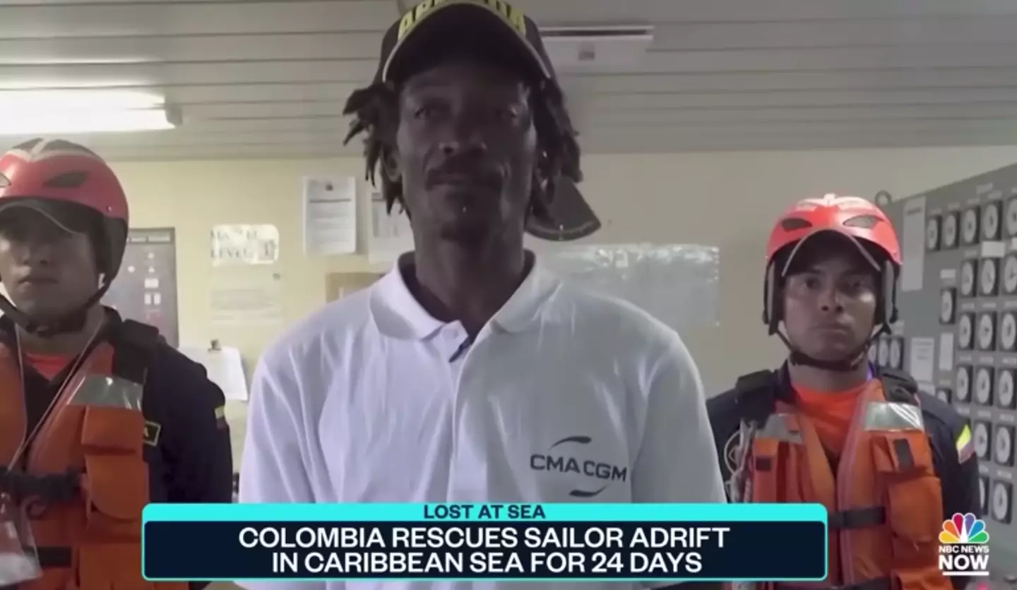 Elvis Francois after finally being rescued.