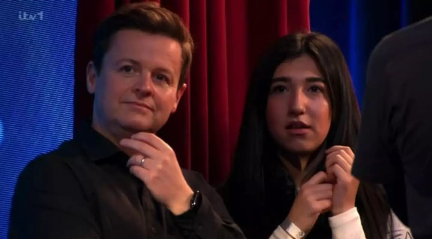 Tia with co-presenter Declan Donnelly.