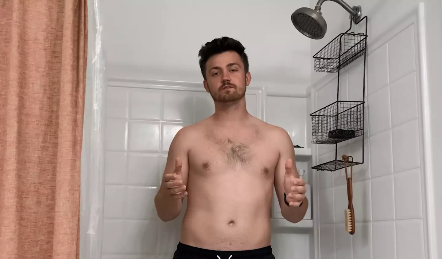 Heck decided to take 108 cold showers in a row (Quinton Heck/YouTube)