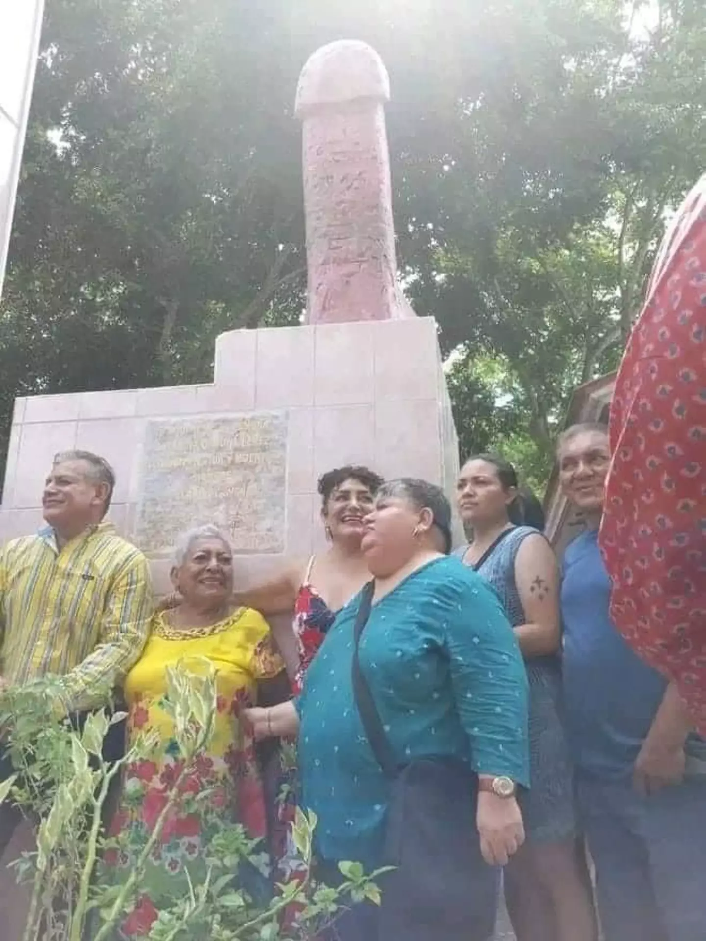 The monument weighs almost 600 pounds.