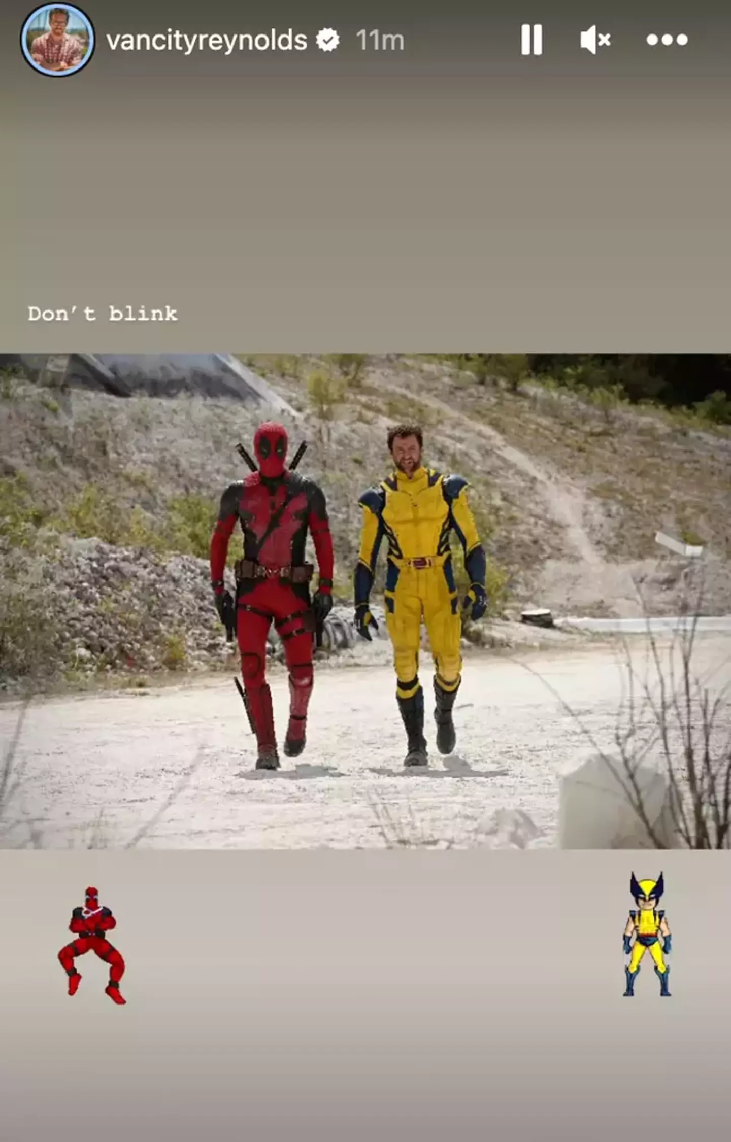 Ryan Reynolds and Hugh Jackman filming Deadpool 3.