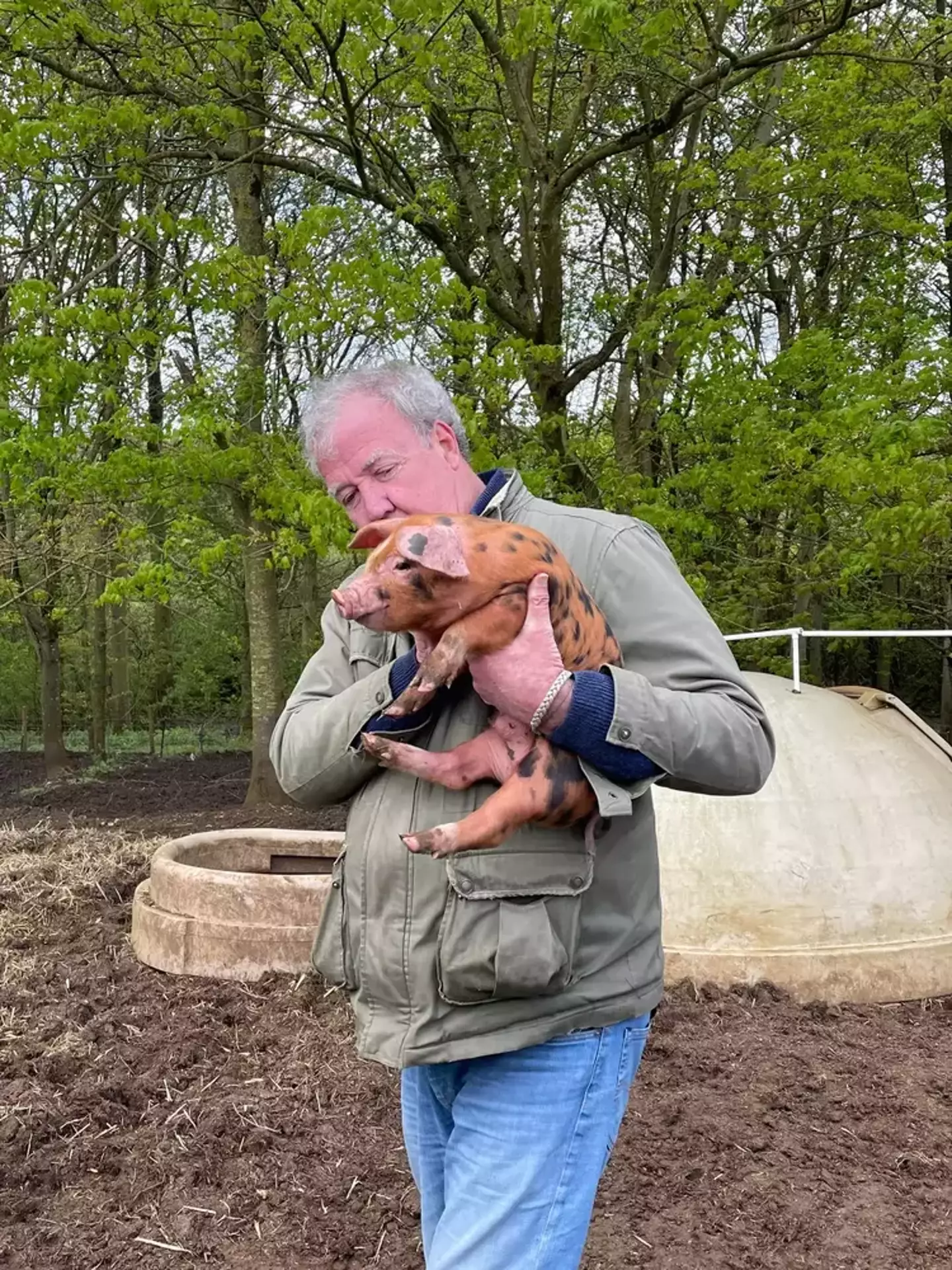 As seen in the third season of Clarkson's Farm, Clarkson loves his piglets. (LADbible)