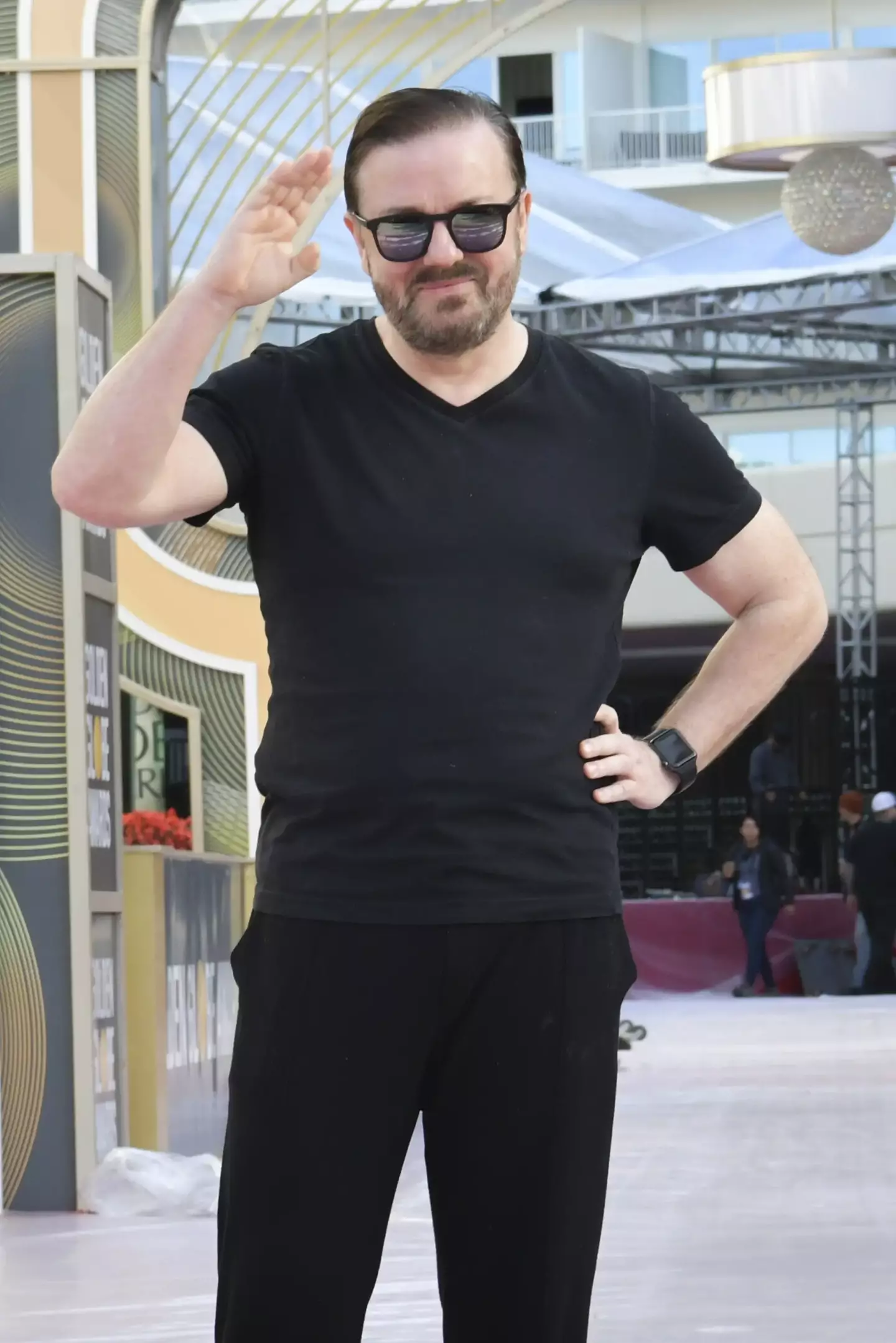 Oh look, Ricky Gervais is wearing a black t-shirt (Rodin Eckenroth/Getty Images)