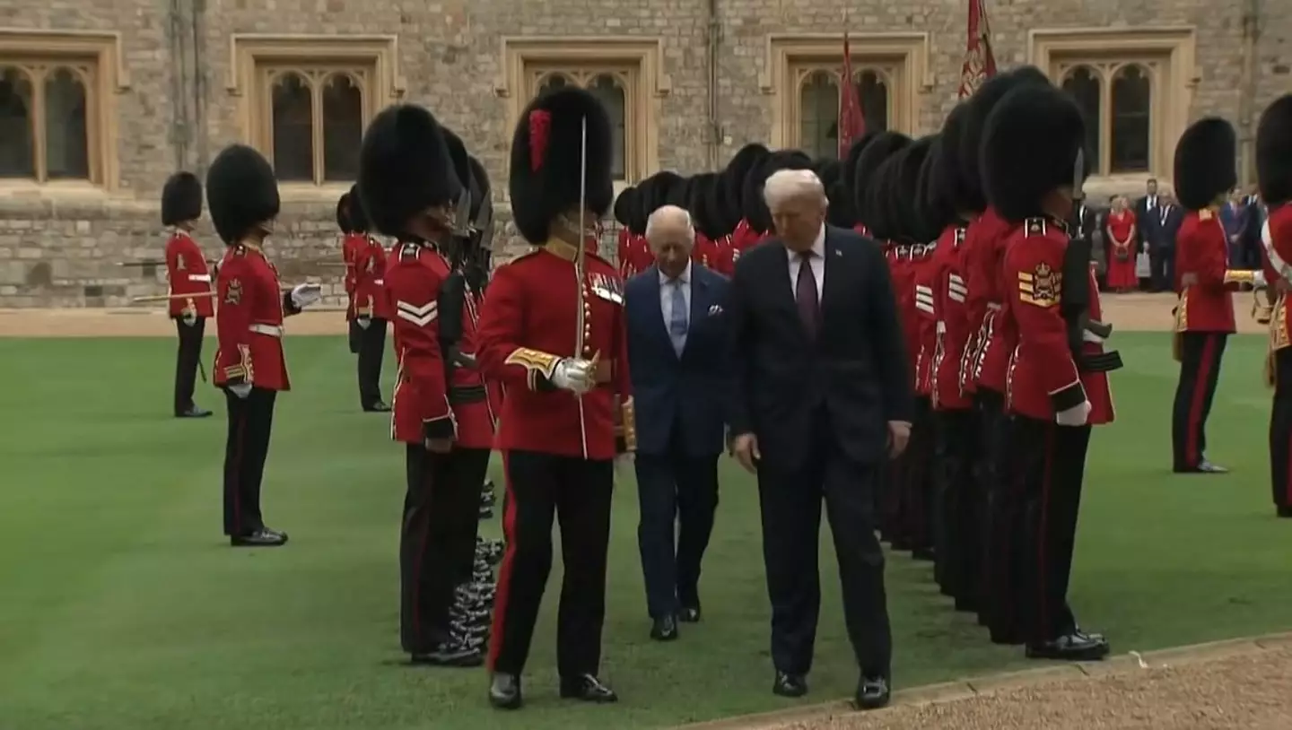 A royal expert has explained why Trump was seen walking in front of the monarch (Sky News)