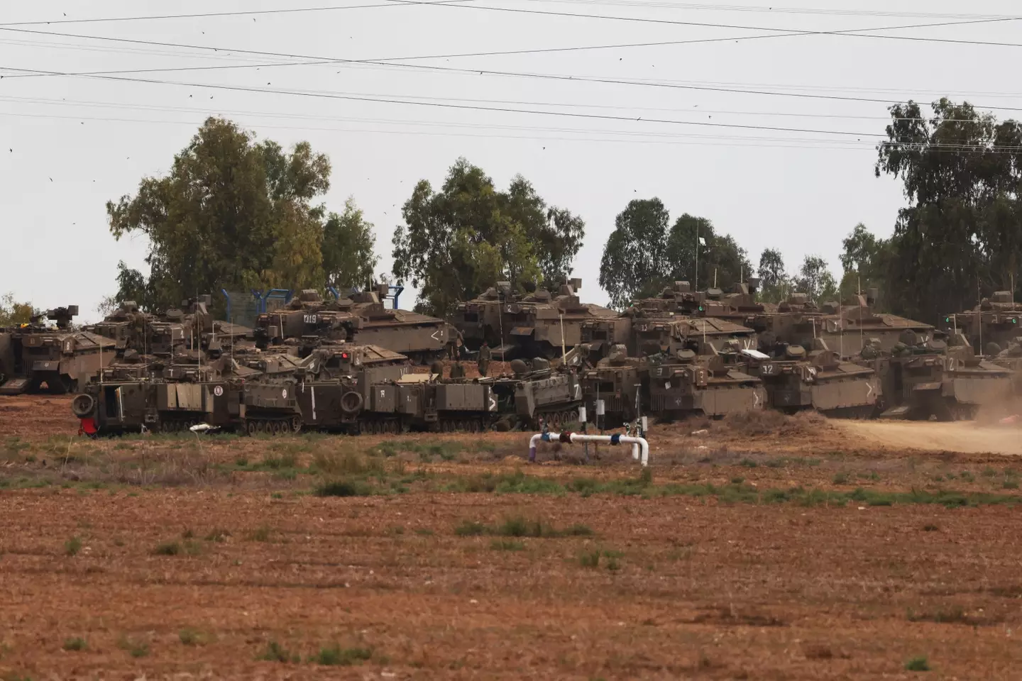 Israeli army reinforcements have been positioned near the city of Sderot, which is close to the border with the Gaza Strip.