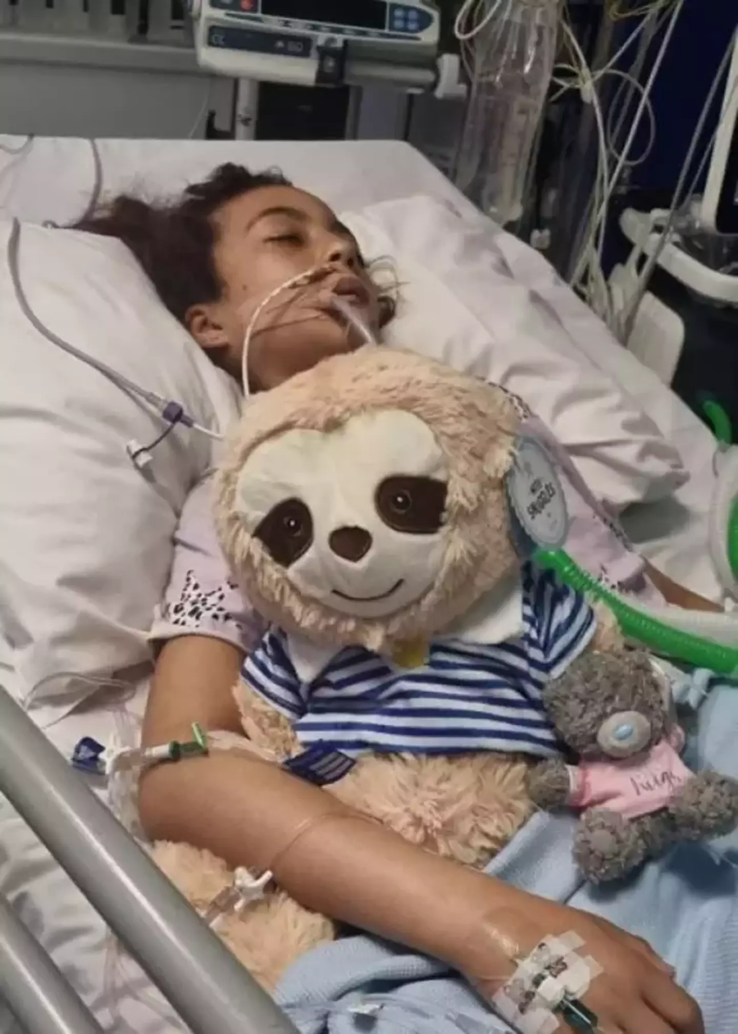 Sarah was placed in a coma after being rushed to hospital.