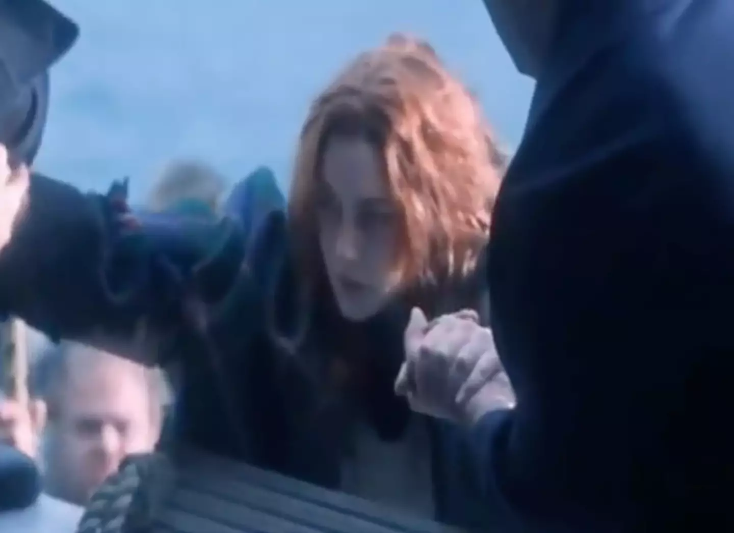 The deleted scene takes place after the sinking.