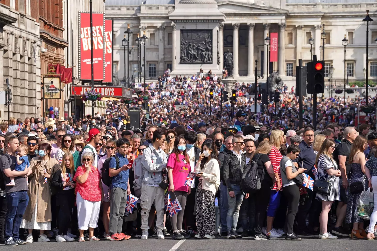 Thousands of people have gathered in London to watch the parade.