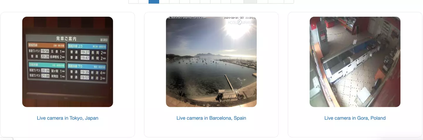 All sorts of live feeds can be viewed.