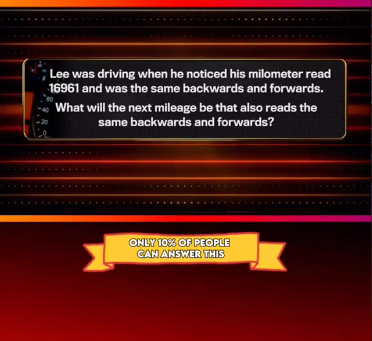 Would you be able to answer this?