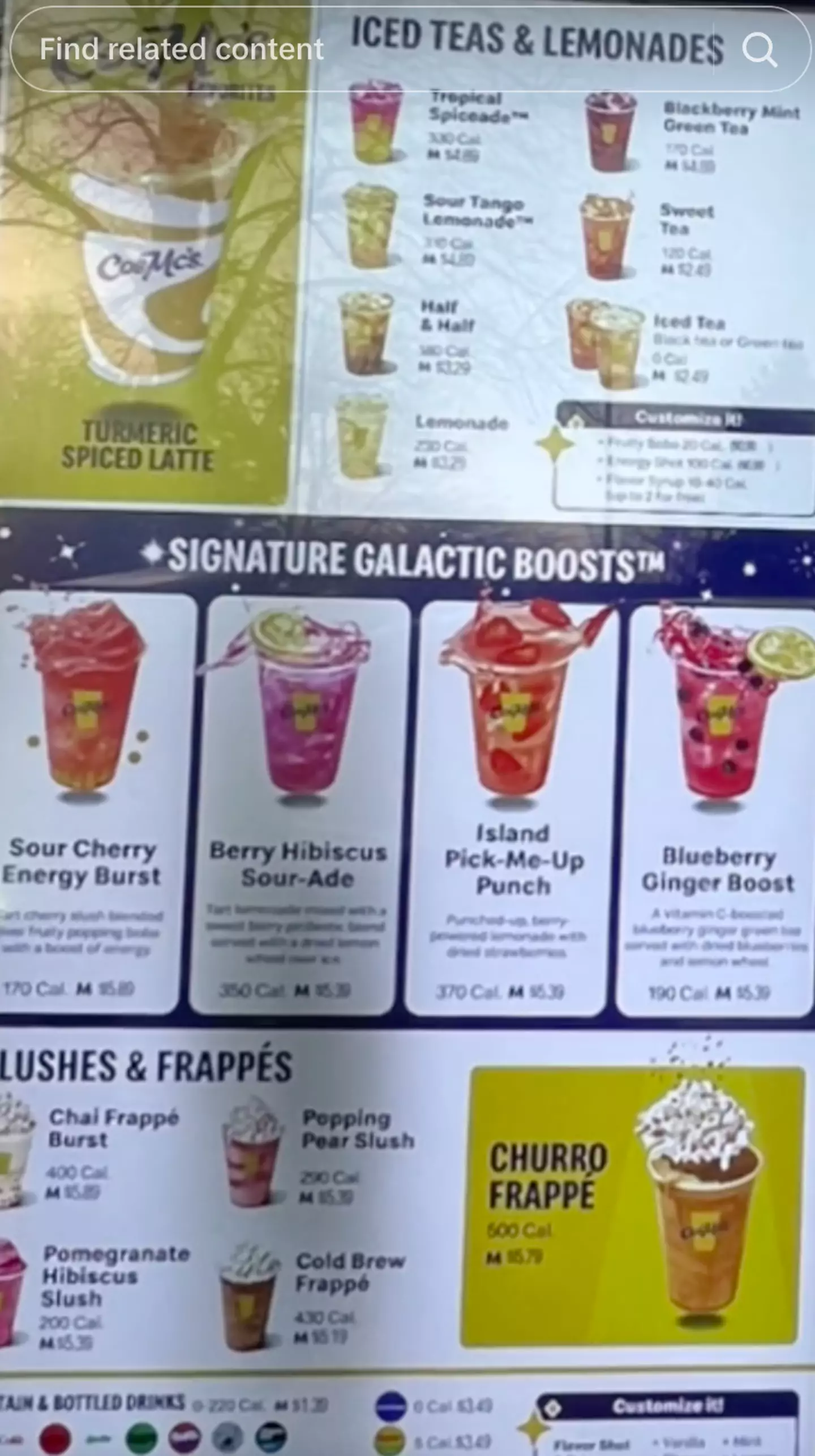 One TikToker shared a glimpse of the menu.