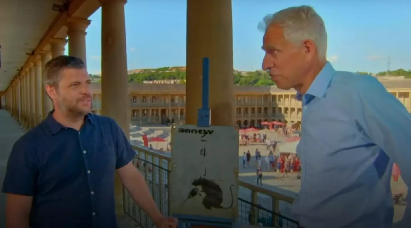 Maas with the man and the potential Banksy (BBC)