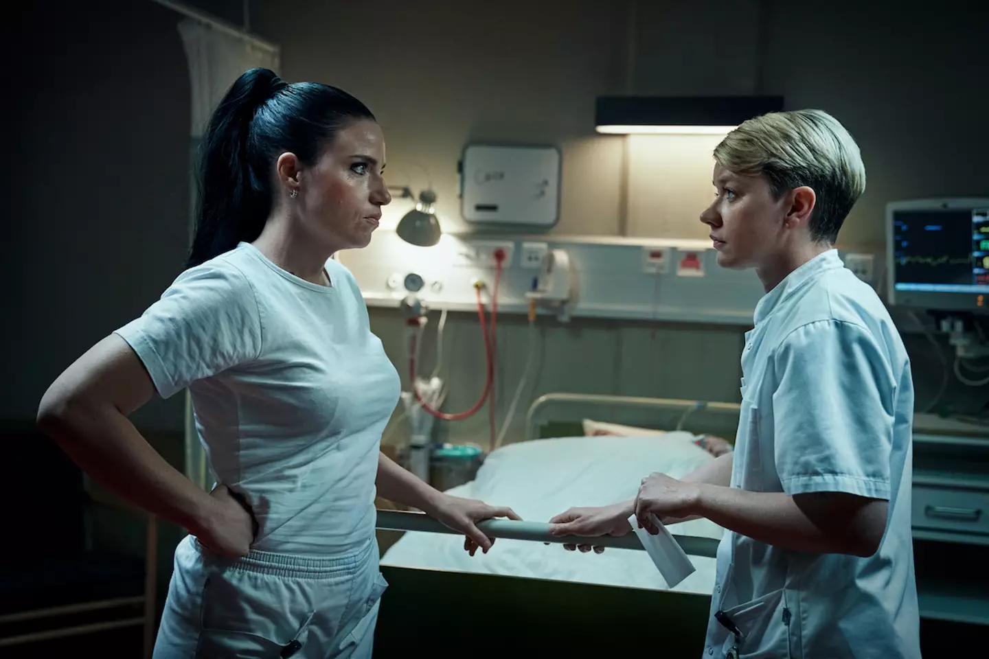 Josephine Park as Christina Aistrup Hansen and Fanny Louise Bernth as Pernille Kurzmann in The Nurse.