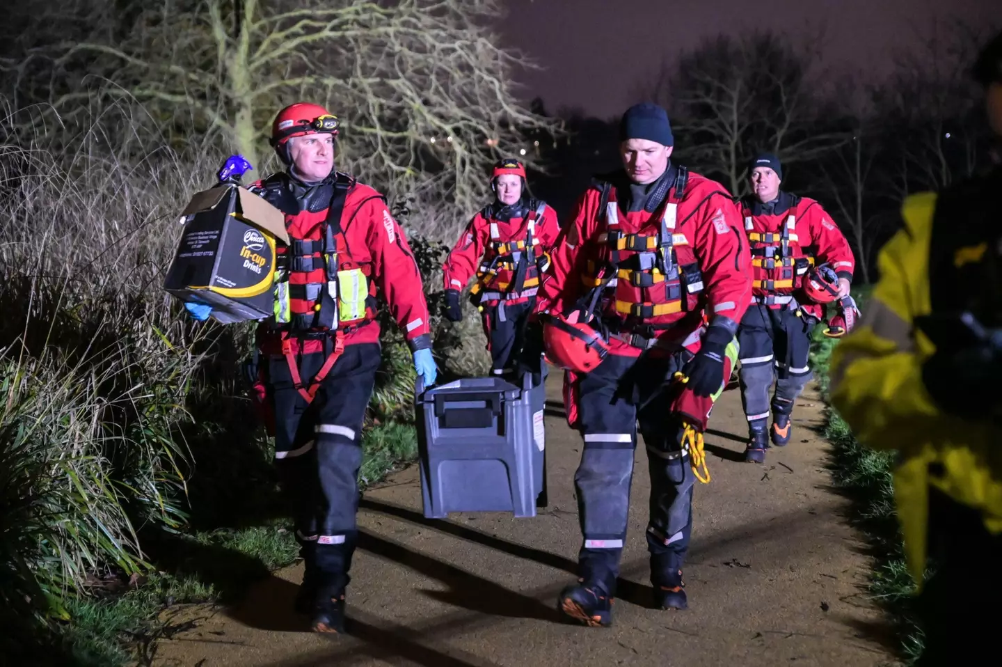 Three young children have died after falling into an icy lake.