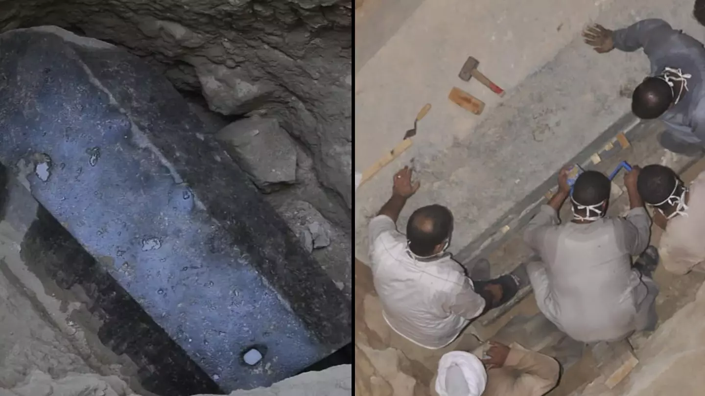 Archaeologists opened a 2,000-year-old black sarcophagus which people feared 'would unleash a curse'