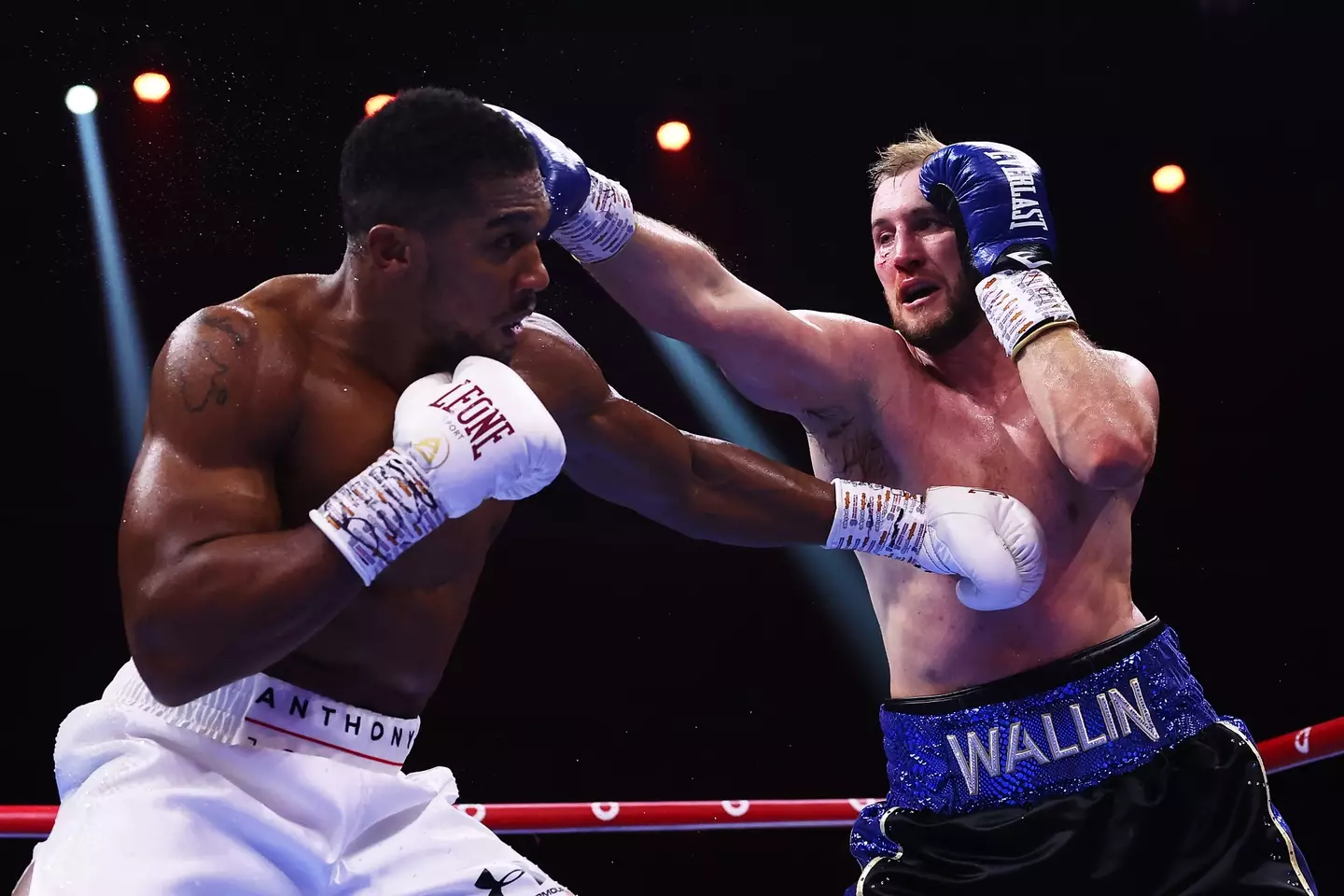 Anthony Joshua stormed to victory over Otto Wallin in five rounds.