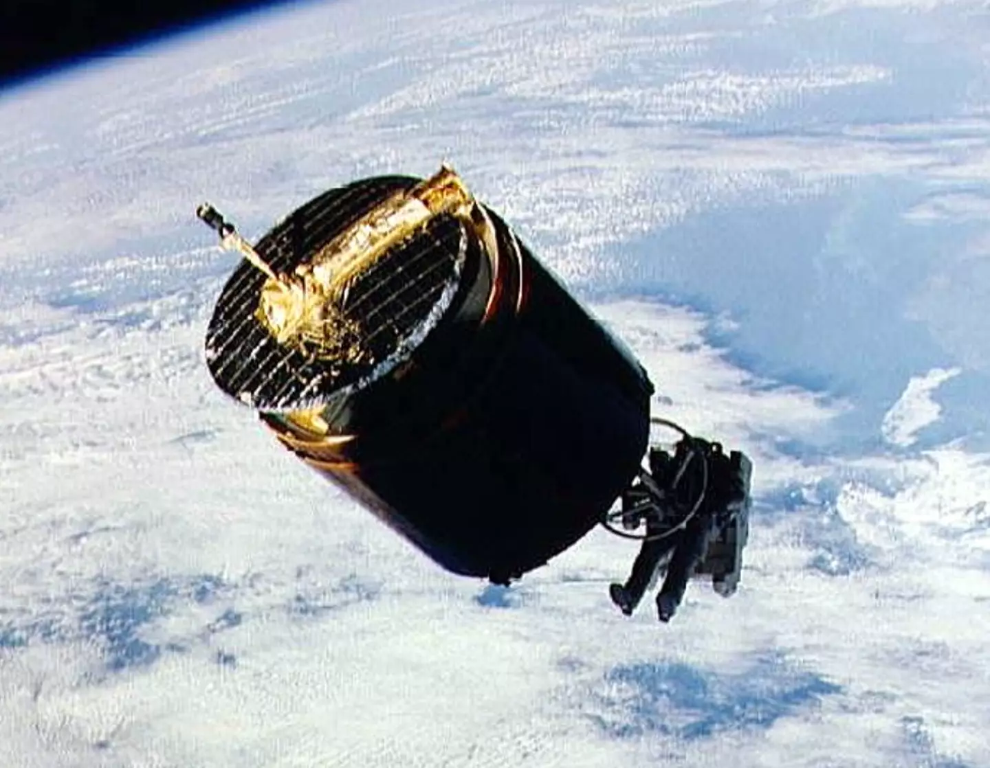 In 1984, the crew worked as a team to recover two communication satellites in space (NASA)