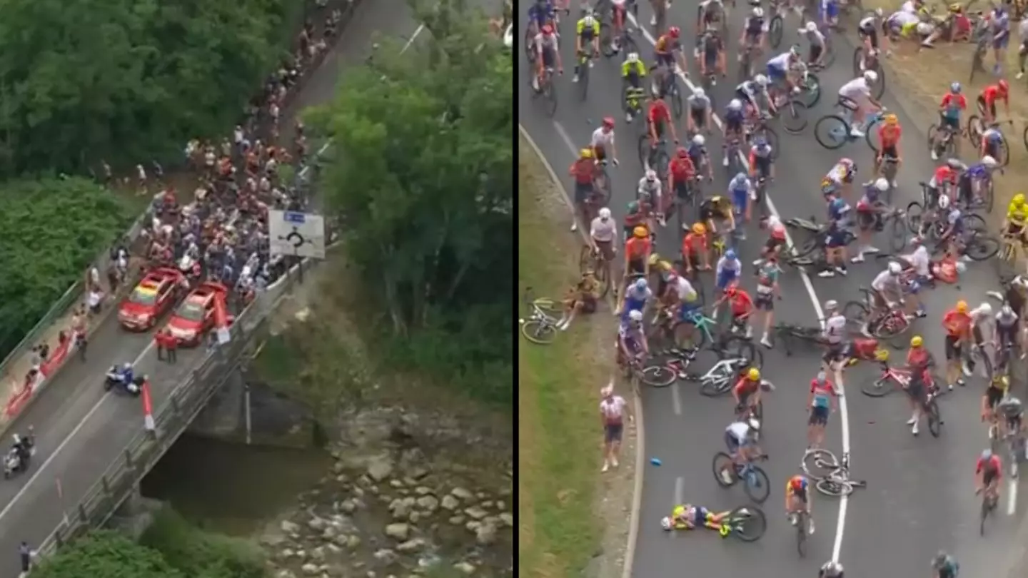 Tour de France halted after massive crash