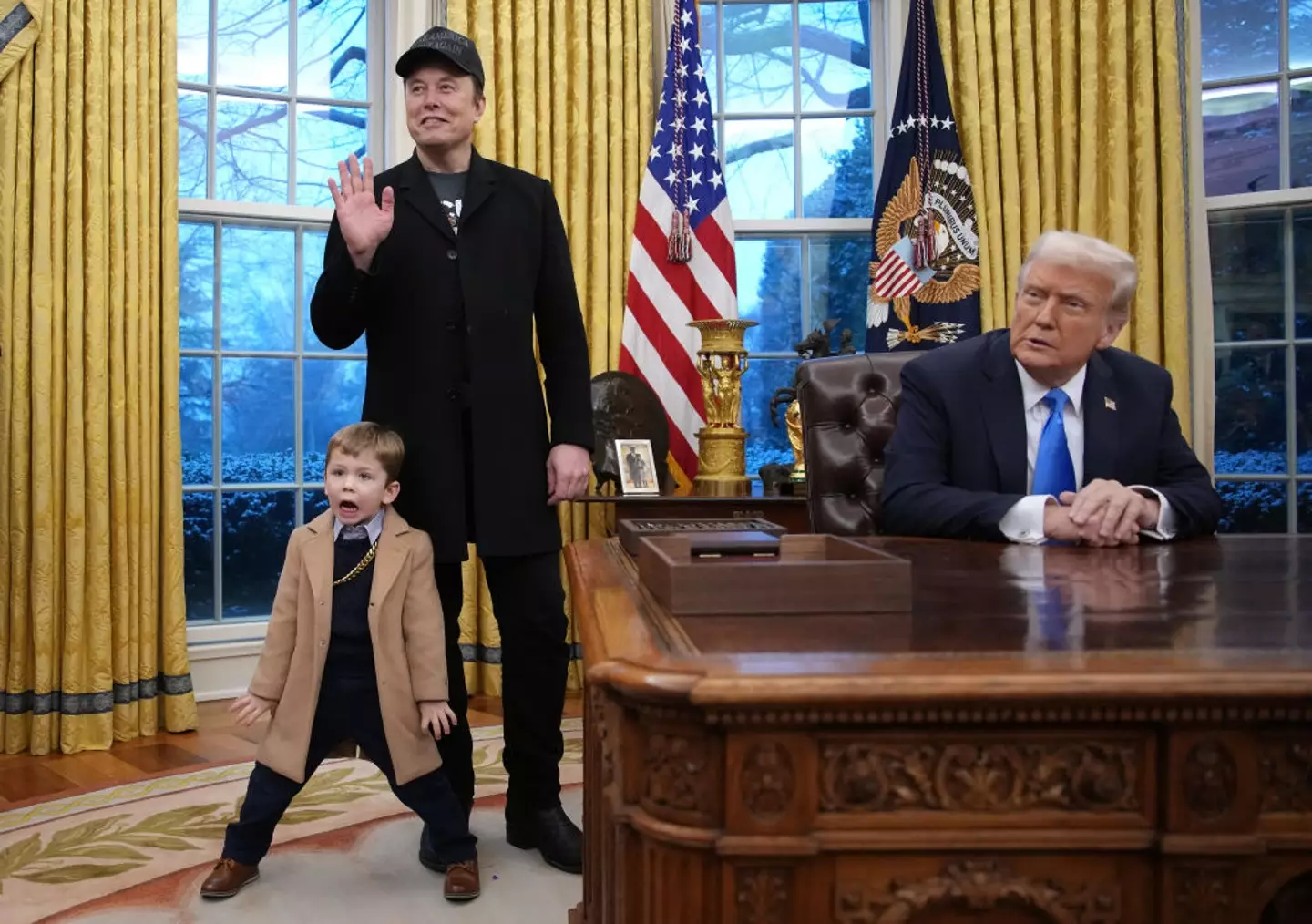 X was the star of the show in the Oval Office (Andrew Harnik/Getty Images)