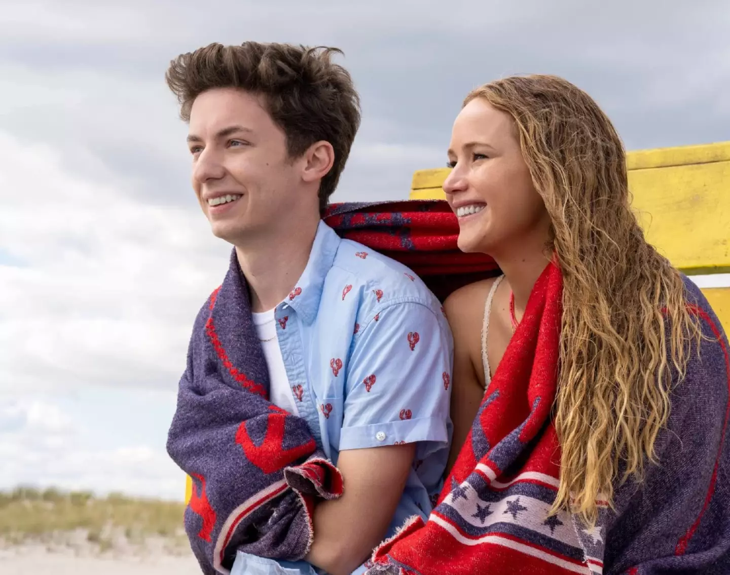 Jennifer Lawrence appears fully nude on the beach in 'No Hard Feelings'.