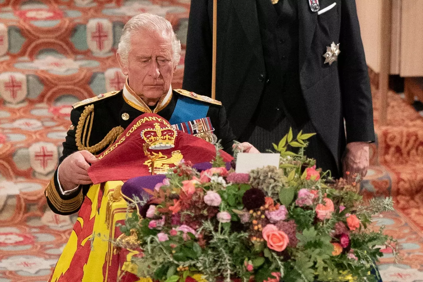 King Charles at Queen Elizabeth's funeral.