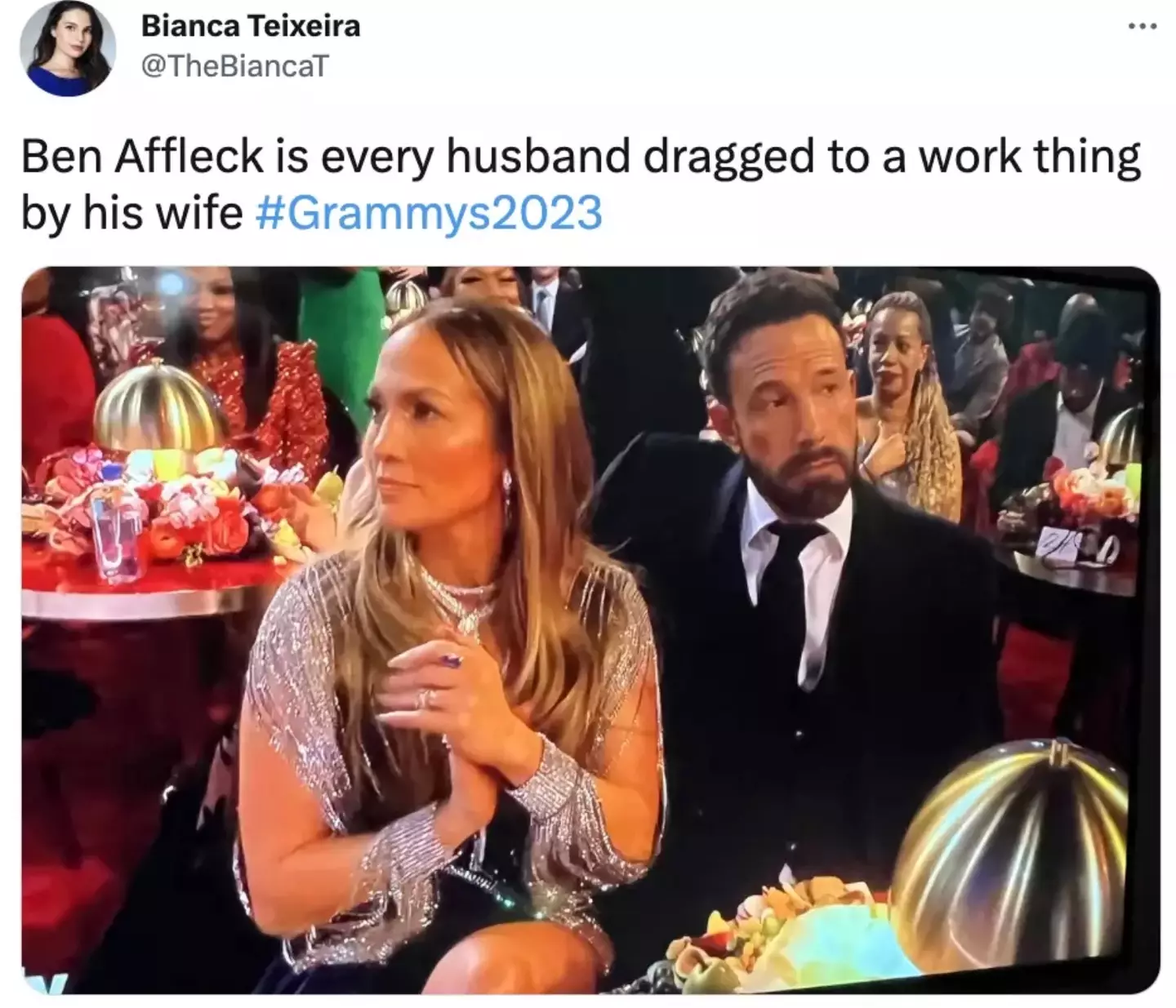Affleck became a meme earlier this year after his Grammys appearance.