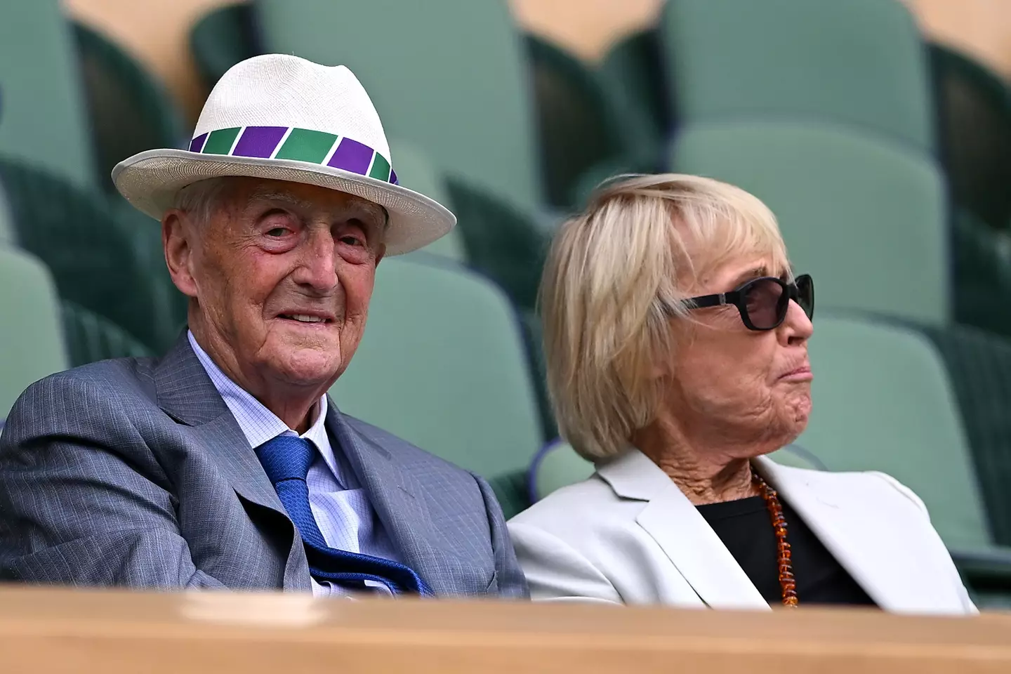 Sir Michael Parkinson and his wife Mary pictured at Wimbledon in 2022.
