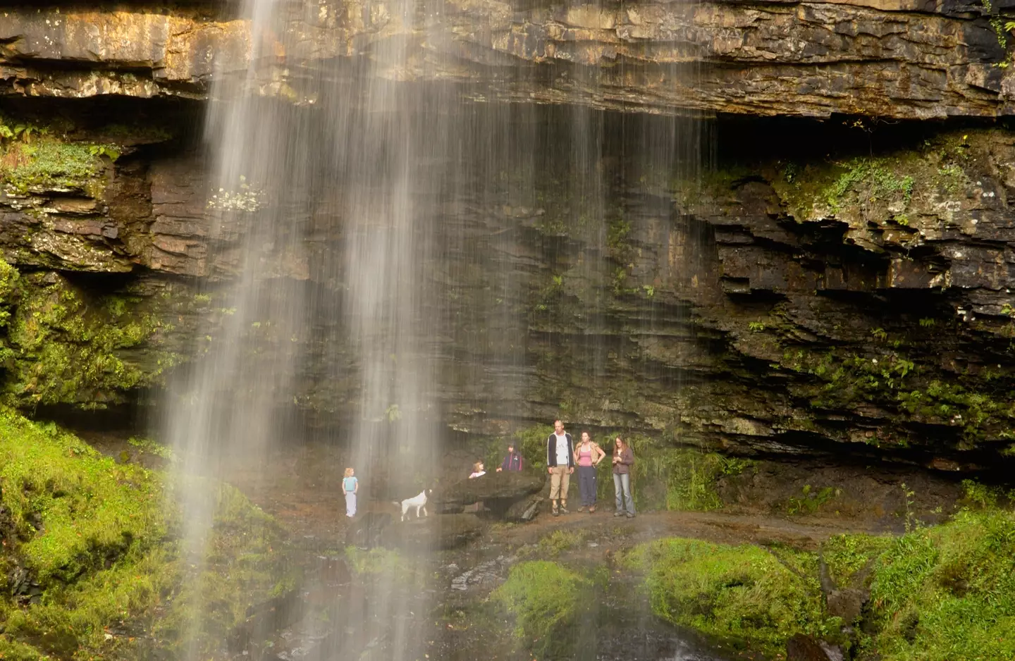 Henrhyd Falls in the Brecon Beacons was used as the entrance to Bruce Wayne’s bat cave.