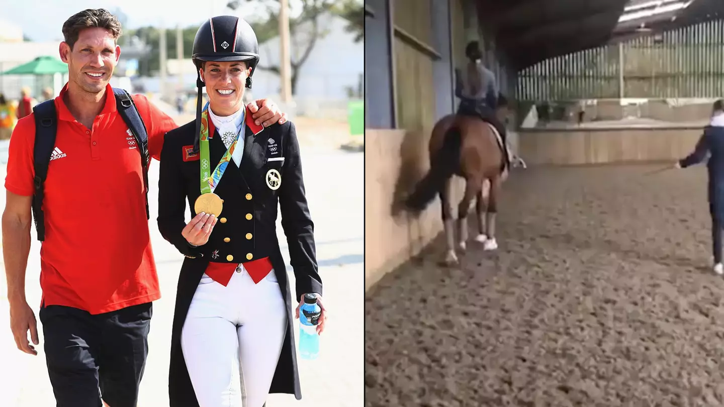 Banned Team GB Olympian's fiancé responds to how disturbing video of her whipping horse was shared